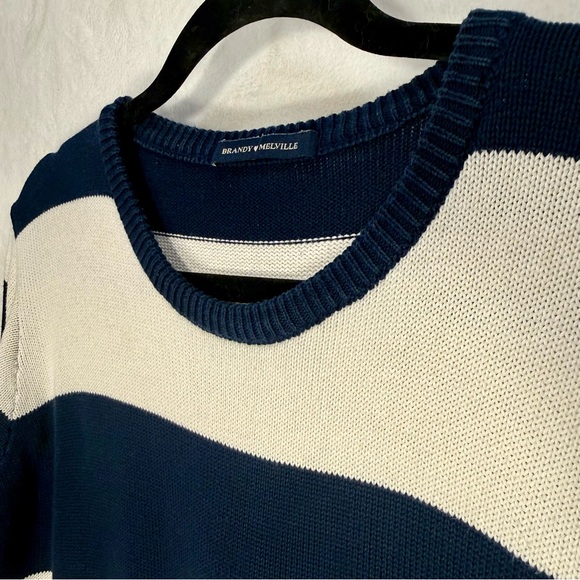Brandy Melville Brianna Cotton Thick Stripe Sweater One Size - Picture 3 of 8
